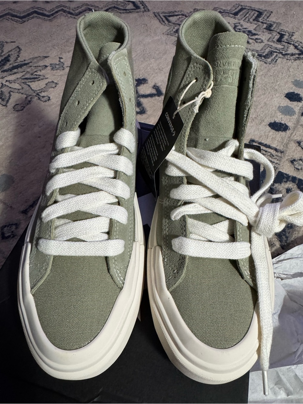 Converse Women's High-Top Sneakers in Sage Green - Picture 3 of 10